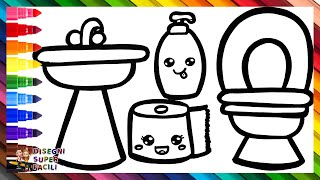 Disegnare E Colorare Un Bagno 🚽🧻💦🧼🚰🌈 Disegni Per Bambini [upl. by Nima]