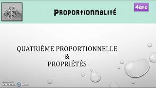 4ème Proportionnalité1Quatrième proportionnelle [upl. by Onifled798]