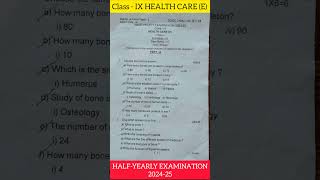 HALFYEARLY EXAMINATION202425 exam healthcare short question shorts questionpaper viral [upl. by Schott]