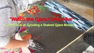 Stained Glass Mosaic Grouting Process by Kasia Polkowska [upl. by Nylear]