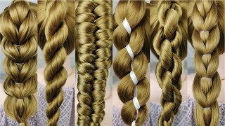 9 simple braids from only 2 strands Very easy 1 minute braids [upl. by Brenner]