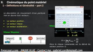 14  Cinématique du Point Matariel  Mecanique du Point SMPC [upl. by Criswell234]