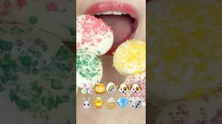 ASMR EMOJI FOOD ✨🍯🥚🌈🐶🐶🐰🐥🧁💎🎲 이모지 먹방 sped up [upl. by Giesser]