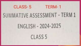 EE CLASS5 ENGLISH SUMMATIVE ASSESSMENT TERM1 [upl. by Anawqahs666]