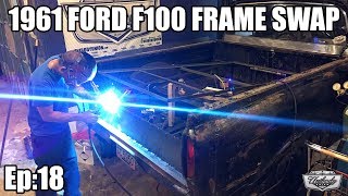 1961 Ford F100  Full Frame Swap  Project Black Sheep Grand Marquis Frame Swap Ep18 [upl. by Grosmark497]