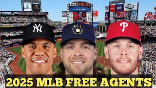 2025 MLB FREE AGENTS PREVIEW  MLB TRADE RUMORS [upl. by Gabriell]