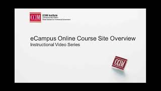 eCampus Online Course Site Overview [upl. by Attayek694]