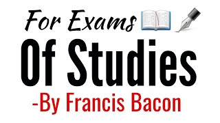 Of Studies essay by Francis Bacon in Hindi summary Explanation and full analysis and line [upl. by Elspet634]