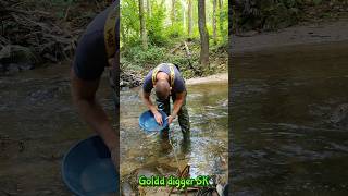 Gold from Nature Panning Gold by a Lively River Stream [upl. by Anedal611]