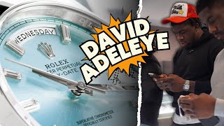 Platinum Rolex DayDate David Adeleye goes watch shopping amp more  Trotters Jewellers [upl. by Wanids]