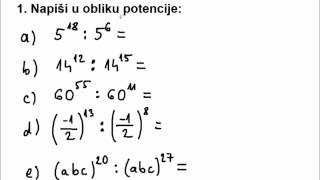 Dijeljenje potencija jednakih baza [upl. by Jet]