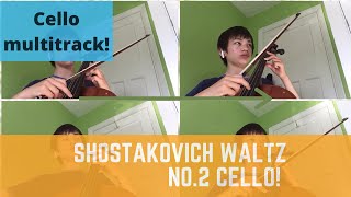 Cello waltz no2  shostakovich cello quartet  Cello multitrack yourmusicguy jameslimusic [upl. by Thurnau388]