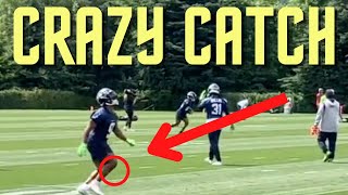 Kenneth Walker HUGE CATCH In Practice At Seahawks Minicamp OTAs  2023 Dynasty Fantasy Football [upl. by Anileve]