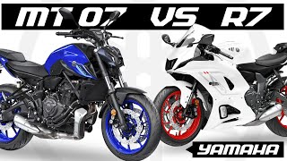 All New Yamaha MT 07 VS Yamaha YZF R7  2024 [upl. by Harms]