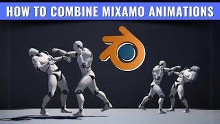 How to Combine Mixamo Animations in Blender  Combining Animation Tutorial [upl. by Prud]