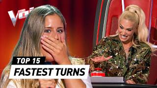 QUICKEST CHAIR TURNS in the Blind Auditions on The Voice [upl. by Aleyak176]