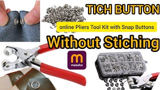 How To Use Snap Buttons TICH BUTTON Without Stiching Pliers Tool Kit for Craft and Diys [upl. by Kit]