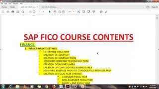 sap fico tutorial for beginners  Explanation to Sap fico course content [upl. by Led]