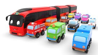 Learn Colors with Street Vehicles Toys and Toy Bus for Kids [upl. by Woehick]