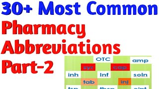 30 Common pharmacy Abbreviations Common Abbreviations medical abbreviations and symbols [upl. by Atikram]