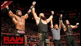 Roman Reigns Braun Strowman amp Lashley vs Mahal Owens amp Zayn Raw April 30 2018 Highlights Hd [upl. by Zahara]