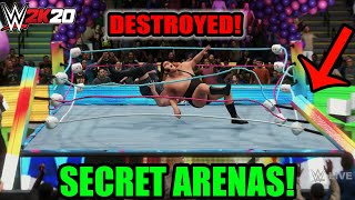 WWE 2K20 Breaking The Ring In Every Secret Arena [upl. by Llydnek599]