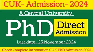 New Update II PhD Admission Notification 2024 II universitynewsindia [upl. by Allicirp]