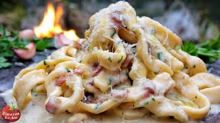 Best Carbonara Ever  Cooking in the Forest [upl. by Bohlen]