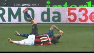 Zlatan knocks Materazzi  Inter  Milan 20101114 [upl. by Sesylu304]