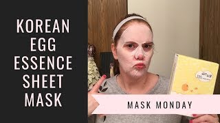 K Beauty Egg Essence Sheet Mask Mask Monday Review [upl. by Zzabahs]