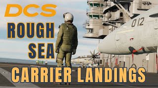 Aircraft Carrier Pitching Deck  Day  DCS World Cinematic [upl. by Maxima]