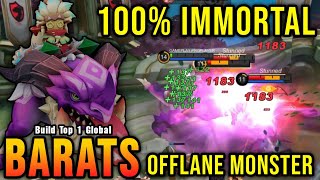 100 IMMORTAL Barats Best Build Exp Lane  Build Top 1 Global Barats  MLBB [upl. by Edrahs]