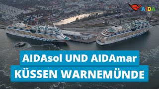 Doppelanlauf AIDAmar und AIDAsol amp Saisoneröffnung in Warnemünde [upl. by Alinoel607]