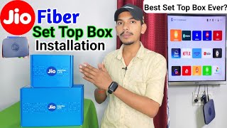 Jio Set Top Box Unboxing Full Details Setup And Installation In 2024 Jio Fiber Installation jio 1m [upl. by Sorrows]