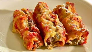 Cannelloni mit Rinderhack FüllungCannelloni mit HackfleischTomatensauce und Bechamelsauce [upl. by Bibi]