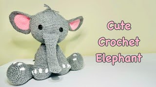 CUTE and EASY to make crochet Elephant how to crochet an elephant Amigurumi elephant🐘 💗 [upl. by Nickolai469]