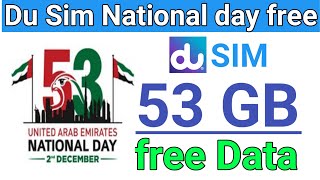 How do I Get du Sim Card free 53 GB internet offer 2024  du Sim free 53 GB National day offer [upl. by Kippar362]