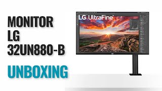 Unboxing Monitor LG UltraFine Ergo 32UN880B [upl. by Anyahc74]