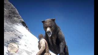 Red Dead Redemption 2  Giant Grizzly Bear Attacks Arthur [upl. by Elka]