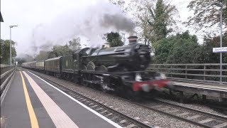 5043 Earl of Mount Edgcumbe blasts through Appleford 211024 [upl. by Nojad]