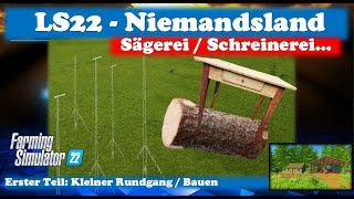 LS22  Niemandsland  Kurzer Rundgang der Veränderungern  Bau der Schreinerei und Sägerei [upl. by Harri406]