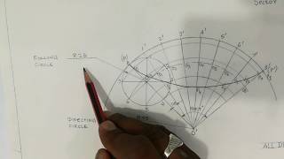 Hypocycloid Curve shown in Sheet On Engineering Graphics Subject Explained in English [upl. by Yllehs]