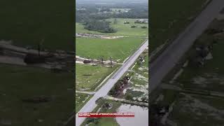 ARKANSAS TORNADO Drone video shows utter devastation after apparent tornado rips through Decatur [upl. by Eicaj650]