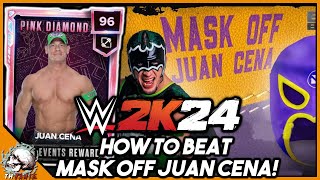 HOW TO BEAT MASK OFF JUAN CENA WWE 2K24 MyFaction [upl. by Aldarcy]