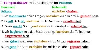 18 Temporalsätze mit NACHDEM im Präsens in der Zukunf amp in der Vergangenheit [upl. by Kowalski]