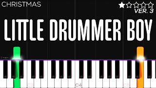 Christmas  Little Drummer Boy  EASY Piano Tutorial [upl. by Chivers]