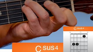 C suspended 4 chord ll Csus4 ll guitar chords ll suspended chord ll [upl. by Capello830]