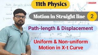 Difference between Pathlength amp Displacement xt curve Uniform amp Nonuniform motion  11th Physics [upl. by Seline672]