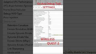 Oculus Debug Tool Best Settings Quest 2 [upl. by Ordway316]