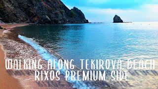 Summer trip Ep6 Turkey Walking along Tekirova beach Rixos Premium side [upl. by Eisac]